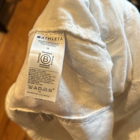 Athleta Retreat Linen High Rise Joggers, White, Size 16 - Picture 10 of 10